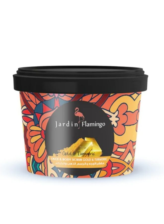 Jardin Flamingo Face Body Scrub Turmeric & Gold 400g 