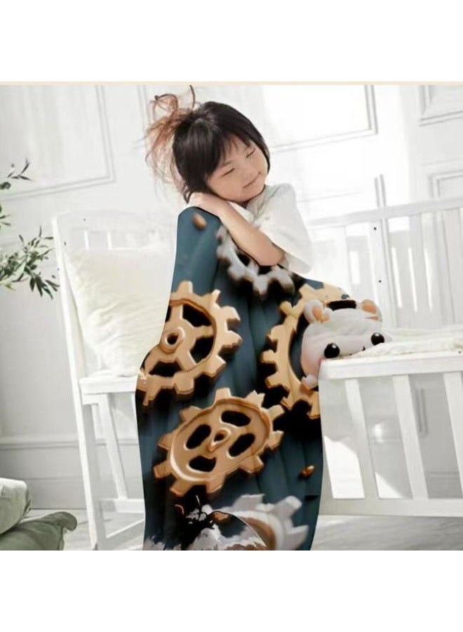 عام بطانية رقيقة من الفانيلا الكرتونية للأطفال والرضع (دافئة ومريحة، ومناسبة للنوم والألعاب) 70 سم * 100 سم - Image 1