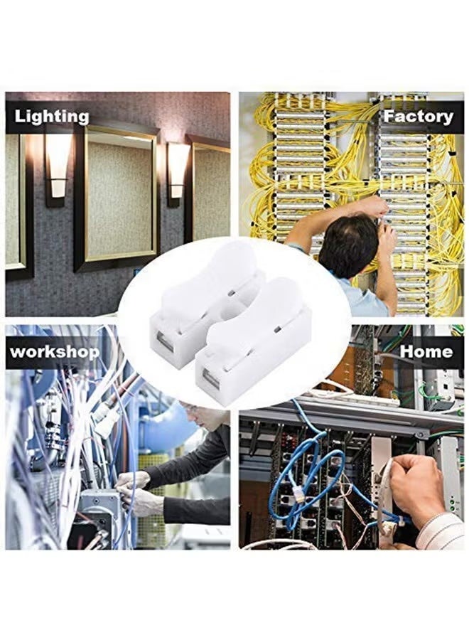 موصل كابل سلكي سريع الدفع، 100 قطعة 10 أمبير 220 فولت 2 دبوس موصلات كهربائية محملة بنابض للإضاءة والأسلاك الكهربائية والسيارات - Image 5