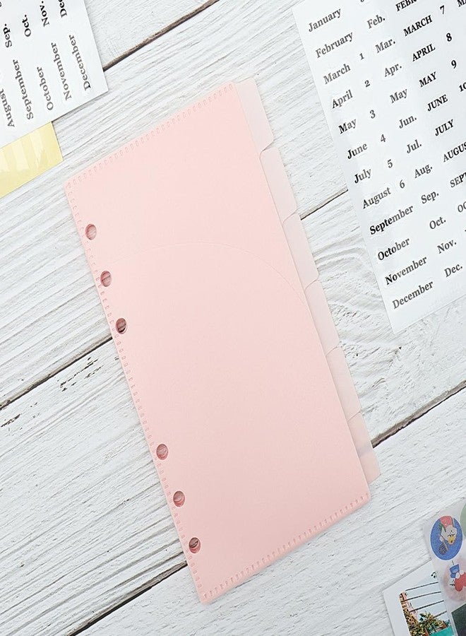 Mogoostry 12pcs Pink A6 Binder Pockets Cash Envelopes Pink Divider Pocket with 6Tabs and Label Sticker A6 Budget Sheet Sleeves Two Pockets Folder Binder Inserts Money Organizer - Image 2