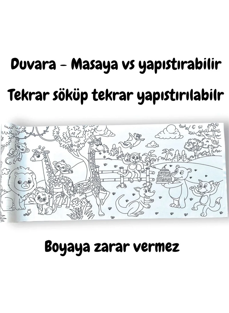 Hobi Market Art Hobby Market Art Lino Adhesive Roll Painting Paper 200 x 30 cm Animal Paradise
