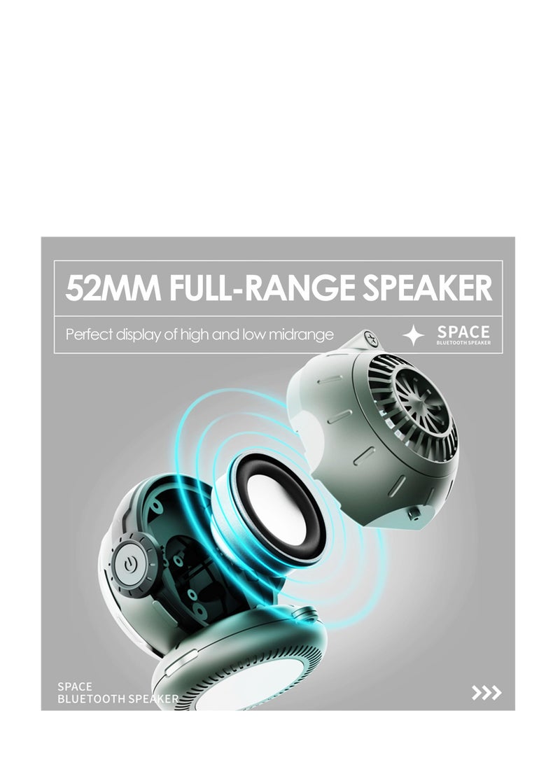 Portable Bluetooth Speaker with 52mm Full-Range Speaker, Deep Bass, and HD Mic - Wireless Speakers with Bluetooth5.3, Long Battery Life - Perfect for TV and On-the-Go - Sci-Fi Lighting Effect,Sliver