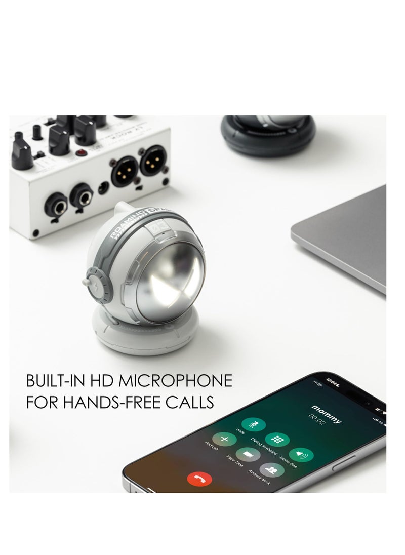 Portable Bluetooth Speaker with 52mm Full-Range Speaker, Deep Bass, and HD Mic - Wireless Speakers with Bluetooth5.3, Long Battery Life - Perfect for TV and On-the-Go - Sci-Fi Lighting Effect,Sliver