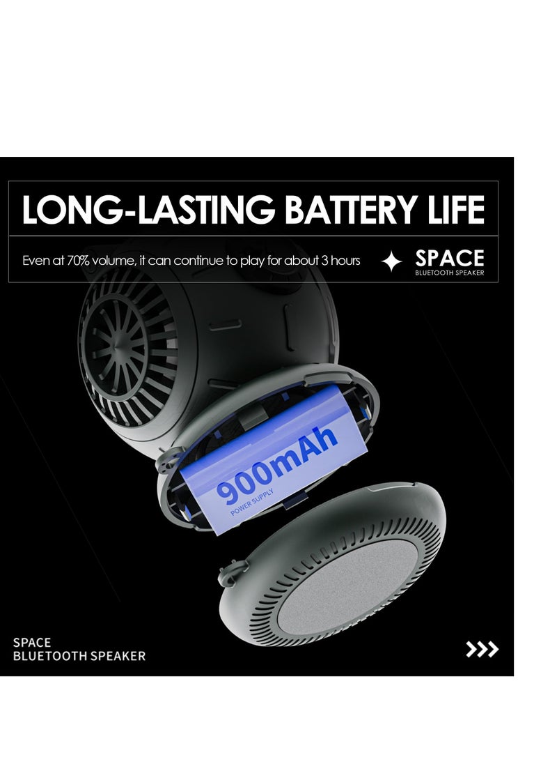 Portable Bluetooth Speaker with 52mm Full-Range Speaker, Deep Bass, and HD Mic - Wireless Speakers with Bluetooth5.3, Long Battery Life - Perfect for TV and On-the-Go - Sci-Fi Lighting Effect,Sliver