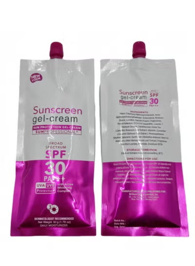 Brilliant Skin 2PCS Sunscreen Gel Cream - Broad Spectrum SPF30 PA+++ | With Active Whitening Complex Lightweight, Non-Greasy & Hydrating - Image 2