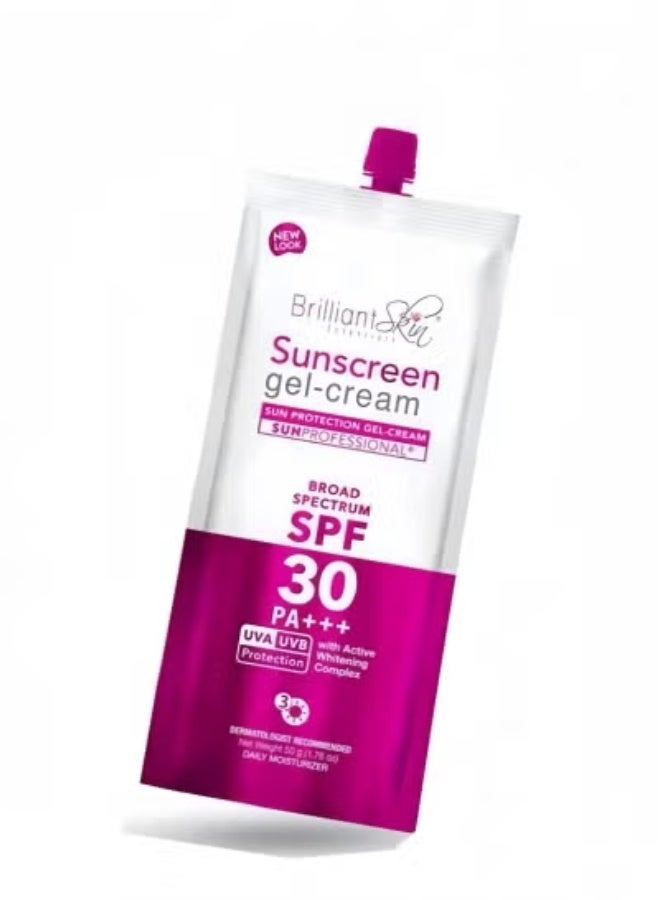 Brilliant Skin 2PCS Sunscreen Gel Cream - Broad Spectrum SPF30 PA+++ | With Active Whitening Complex Lightweight, Non-Greasy & Hydrating - Image 3