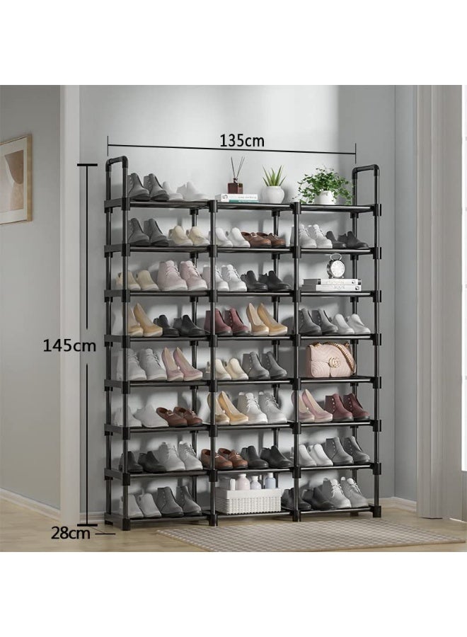 Generic ALMEKAQUZ Shoe Racks,3 Row 8 Tier,Shoe and Boots Organizer Storage Shelf,Stackable Metal Stand Shelf,Keep Room Neat Door Space Saving (3 Row 8 Tier) - Image 2