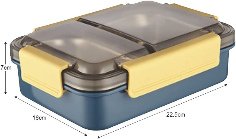 CRENTILA Stainless Steel Leak Proof 2 Compartment Bpa Free Insulated LunchTiffin Box With Removable Inner Plate For Women And Men Office Kids To School Tiffin Boxes Blue 750 milliliter - Image 2