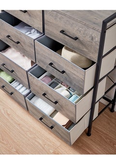 LINSY LINSY - Dresser with 8 Drawers,Wood Top Dresser , Large Capacity Dressers Organizer of Drawers for Bedroom, Living Room, Nursery, Entryway, Sturdy Metal Frame,Easy Pull Handle,80 L, 28.7 W, 86.8 H cm  - Image 4