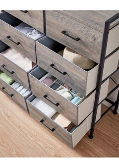 LINSY LINSY - Dresser with 8 Drawers,Wood Top Dresser , Large Capacity Dressers Organizer of Drawers for Bedroom, Living Room, Nursery, Entryway, Sturdy Metal Frame,Easy Pull Handle,80 L, 28.7 W, 86.8 H cm  - Image 4