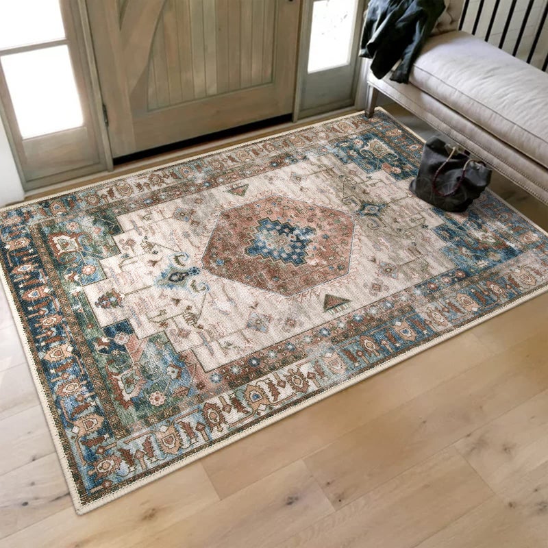 Collive Indoor Door Mat Retro Floor Mat  Non Slip Washable Doormat Large Size Quickly Absorb Welcome Mats Low-Pile Front Door Rug Inside Entryway Carpet for Entrance - 36"" x 59"" - Image 1