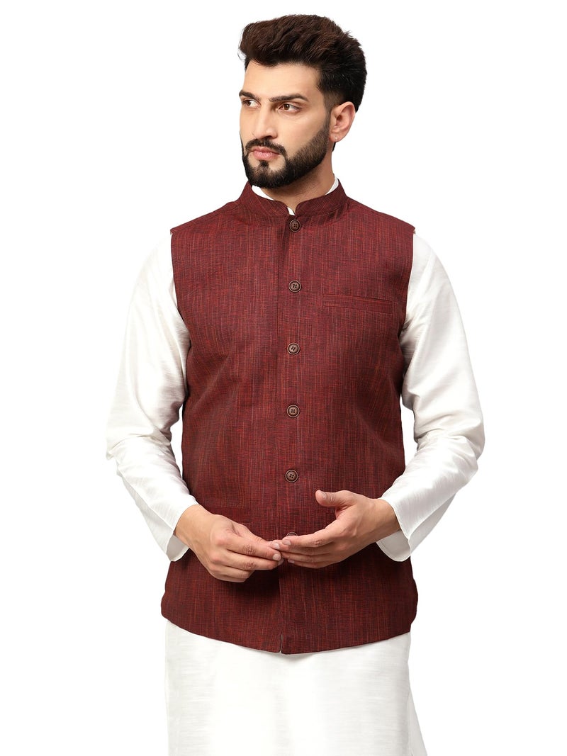 LATEST CHIKAN Men's Traditional Cotton Nehru Jacket/Waistcoat,42 - Image 1