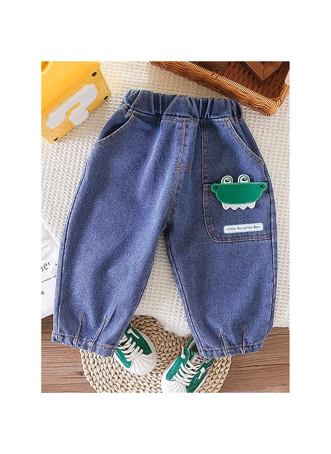 LITTLE SURPRISE BOX 2 Pcs Set Dino Adventure Sweat Shirt And Denims Set For Toddler And Kids Winter And All Season Wear