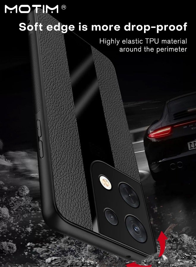 Motim Oppo Reno 8 Pro Case with Ring Stand, Top Grade Leather Protective Slim Back Cover, Shockproof Drop-Proof Cover, Support Magnetic Car Mount - Image 5