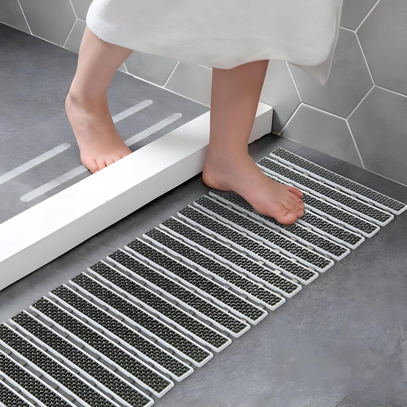 Non Slip Shower Mat - Anti-skid PVC rubber bath mat with suction cups and drainage holes, 27x16 inches, perfect for walk-in showers and bathroom safety (color 3) - Image 4