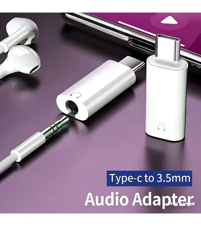 محول USB C إلى 3.5 ملم لمقبس سماعات الرأس، محول صوت من نوع C إلى Aux للهواتف الذكية وأجهزة الكمبيوتر المحمول، لتشغيل الصوت والمكالمات الصوتية، باللون الأبيض، عبوة تحتوي على محول واحد. - Image 5