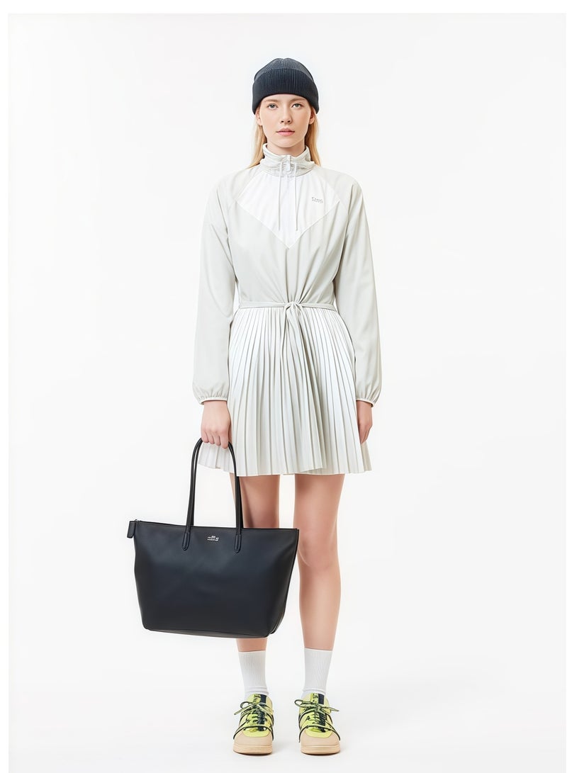 لاكوست مفهوم لاكوست للمرأة L12.12 الأزياء متعددة الاستعابات سعة كبيرة الحجم سحابة اليد حقيبة الكتف حقيبة حقيبة كبيرة الأسود الكبير 35 سم * 30 سم * 14 سم - Image 3