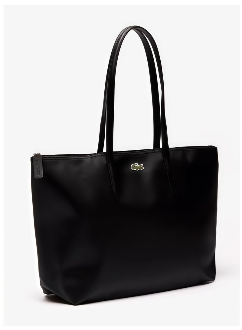 لاكوست مفهوم لاكوست للمرأة L12.12 الأزياء متعددة الاستعابات سعة كبيرة الحجم سحابة اليد حقيبة الكتف حقيبة حقيبة كبيرة الأسود الكبير 35 سم * 30 سم * 14 سم - Image 4