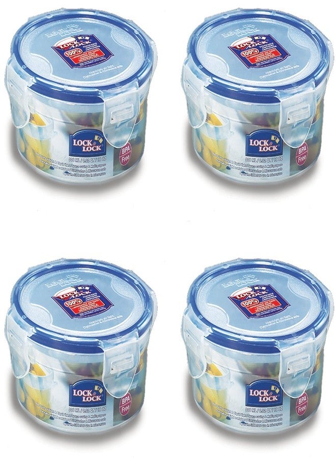 LocknLock Lock & Lock Round Water Tight Food Container Snack Box, Set of 4, Clear - Image 1
