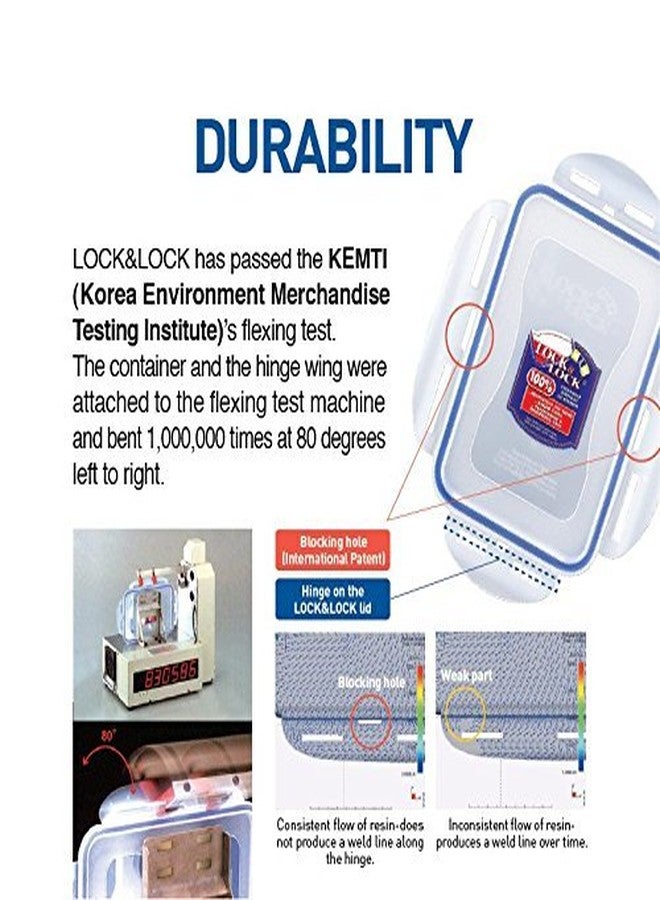 LocknLock Lock & Lock Round Water Tight Food Container Snack Box, Set of 4, Clear - Image 5