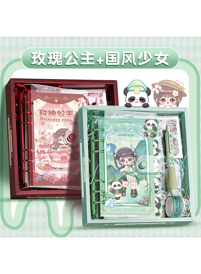 Bluejw DHZ Hand Book Suit Gift Box Hand Book Girl's Cute Girl's Heart Children's Notebook Girl's Primary School - Image 1