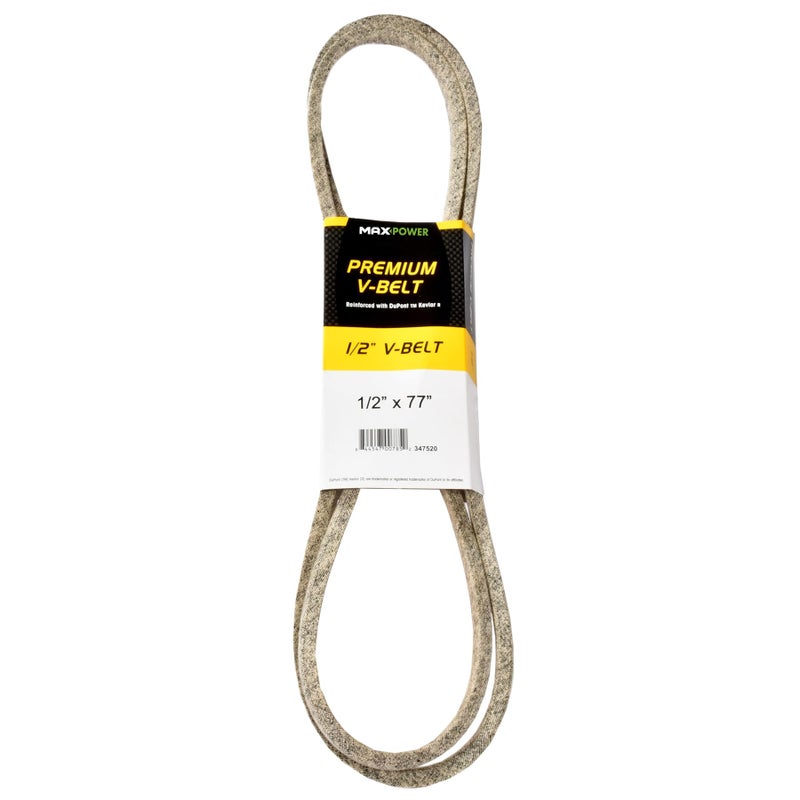 Maxpower 347520 Premium Belt Reinforced with Kevlar Fiber Cords 12 x 77
