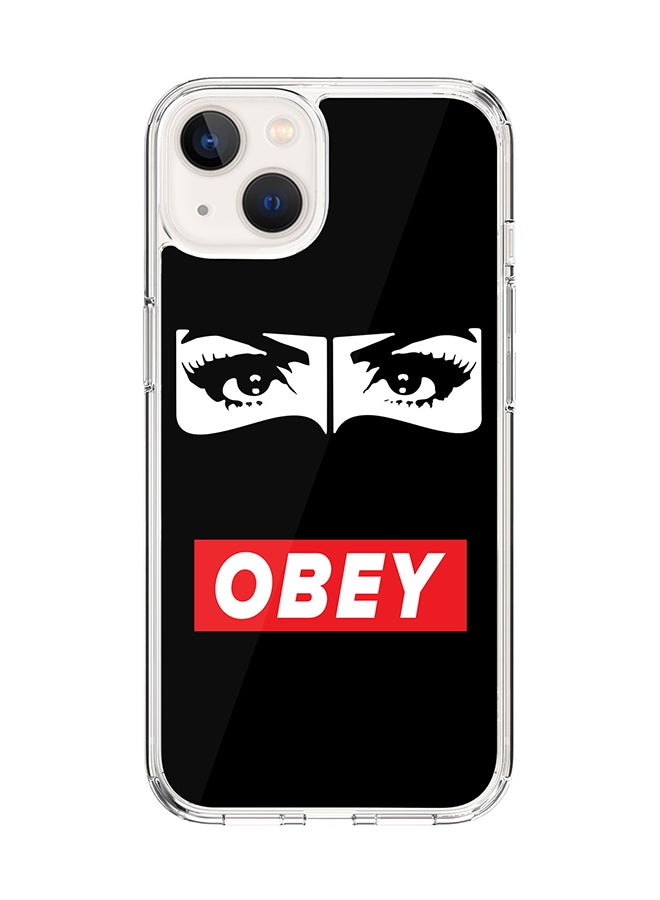 Classic Clear for Apple iPhone 14 Case Hybrid Soft Cover Flexible Edges Anti Drop TPU PC Gel Thin Transparent Cover [ Designed for Apple iPhone 14 ] - Obey Habibti Full Print