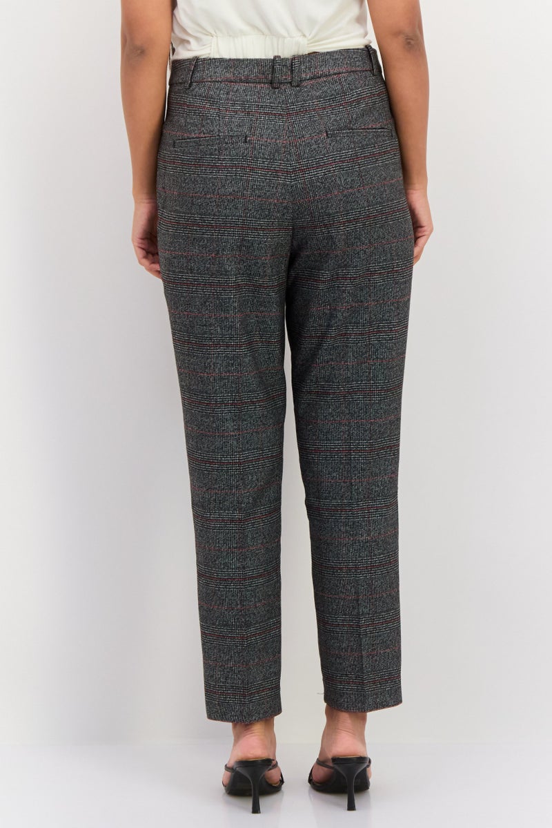 ESPRIT Women Regular Fit Inseam Straight Leg Pants, Dark Grey - Image 3