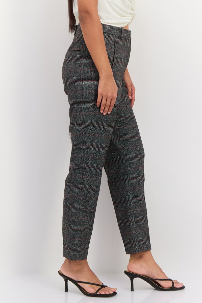 ESPRIT Women Regular Fit Inseam Straight Leg Pants, Dark Grey - Image 2