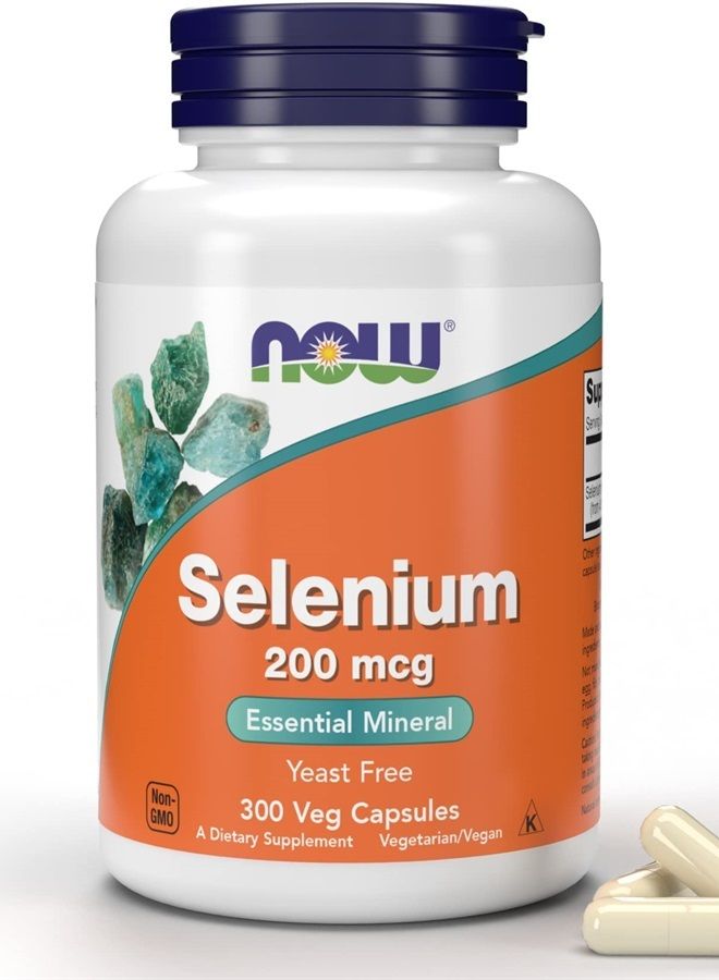 Now Foods Selenium 200mcg Capsules, 300 Count - L Selenomethionine Mineral Supplement for Women & Men - Veg Caps, Non-GMO, Vegan Friendly, Yeast-Free - Image 1