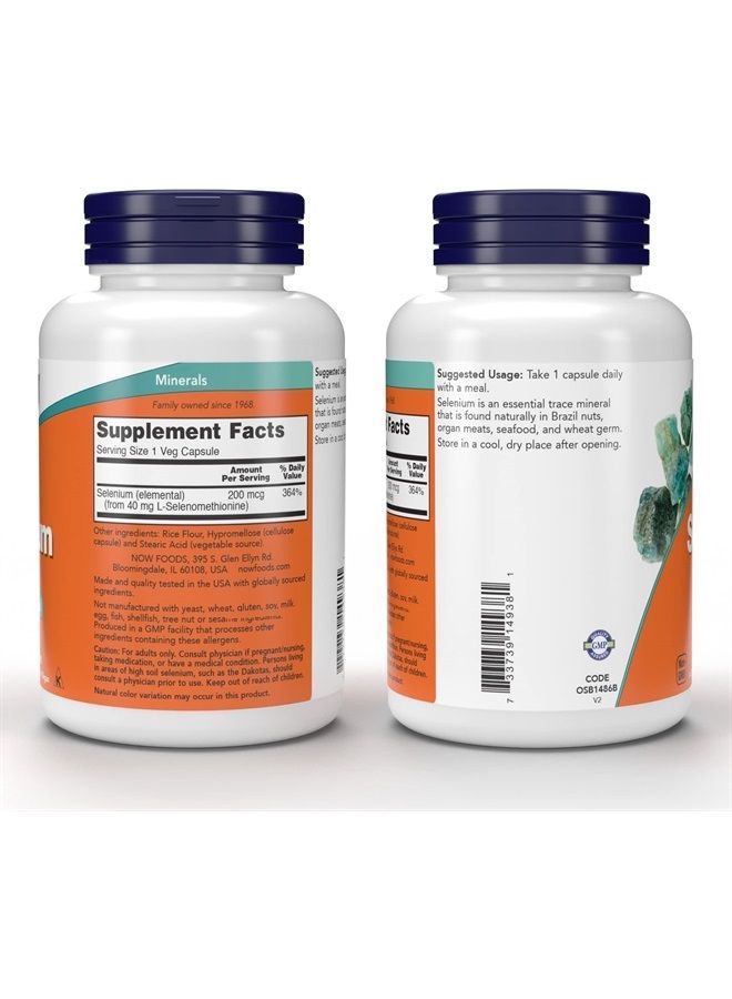 Now Foods Selenium 200mcg Capsules, 300 Count - L Selenomethionine Mineral Supplement for Women & Men - Veg Caps, Non-GMO, Vegan Friendly, Yeast-Free - Image 2