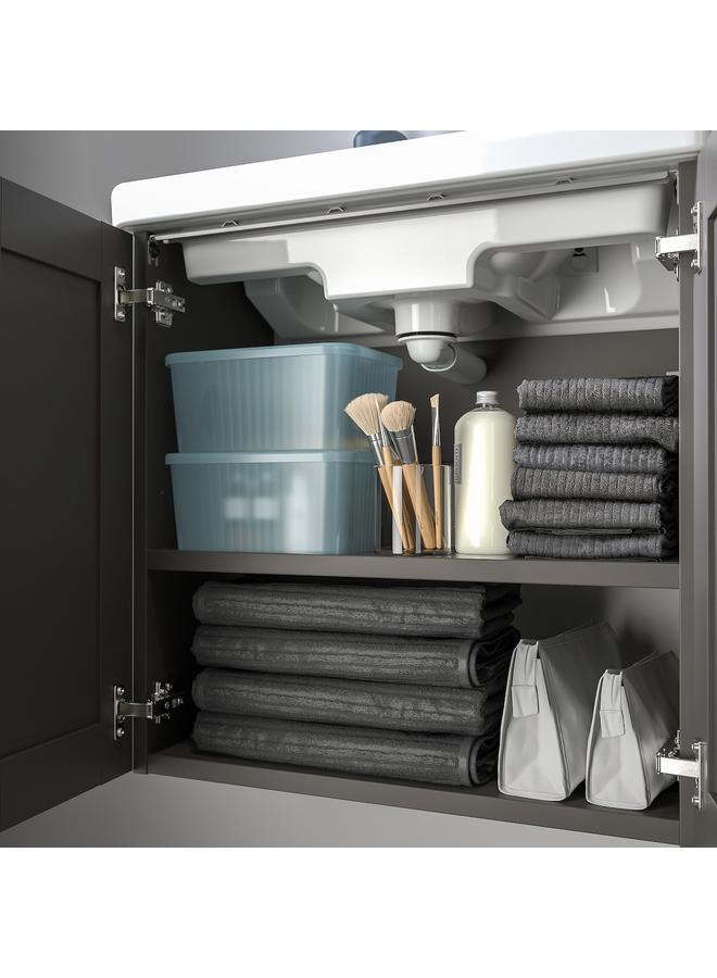 إيروريكس صندوق تخزين مع غطاء، شفاف رمادي-أزرق، 18×24×12 سم/3.5 لتر - Image 4