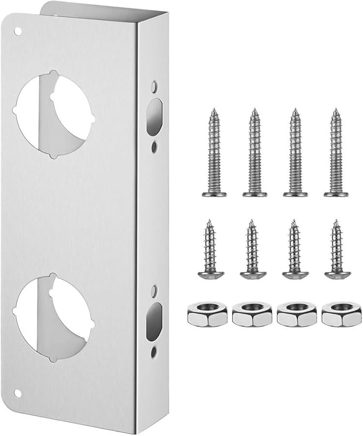 Stainless Steel Door Lock Plate Reinforcer for 1 3 4 in Doors 2 1 8 in Bore 2 3 8 in Backset - Image 5