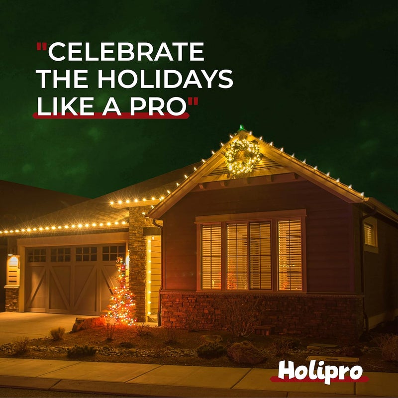 HOLIPRO All-Purpose Holiday Light Clips - Set of 600, Mount to Shingles & Gutters - Works with Mini, C6, C7, C9, Rope, Icicle Lights - No Tools Required - USA Made - Image 2