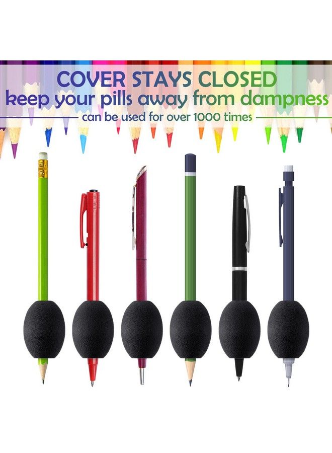 Outus 12 Pieces Egg Pen Pencil Holder Kids Egg Handwriting Grips Pen Stylus Foam Grips Writing Aid Soft Cushioned Foam For Handwriting Drawing Student Right Or Left Handed Use(Black) - Image 5