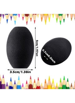 Outus 12 Pieces Egg Pen Pencil Holder Kids Egg Handwriting Grips Pen Stylus Foam Grips Writing Aid Soft Cushioned Foam For Handwriting Drawing Student Right Or Left Handed Use(Black)  - Image 3