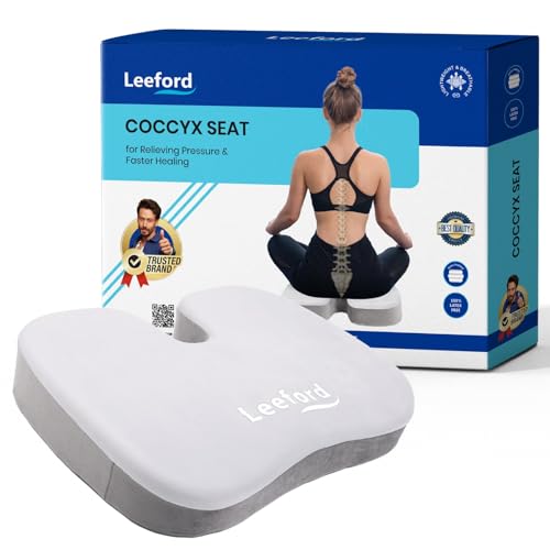 Leeford Ortho Coccyx Car Seat, Office Chair Cushion for Tailbone Pain Relief | Lumbar Back Support Cushion for Sitting Comfort | Universal - Image 1