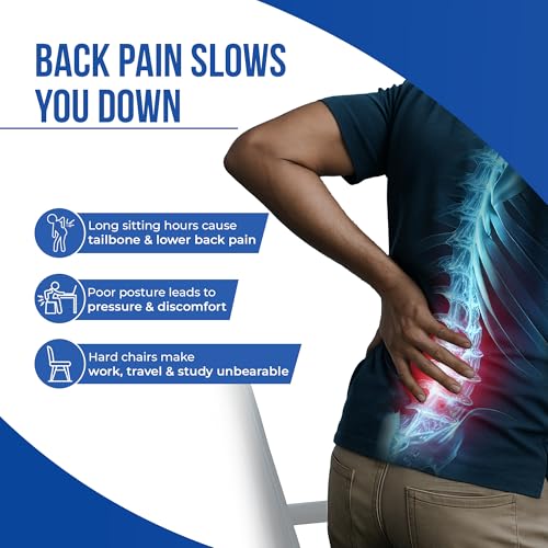 Leeford Ortho Coccyx Car Seat, Office Chair Cushion for Tailbone Pain Relief | Lumbar Back Support Cushion for Sitting Comfort | Universal - Image 2