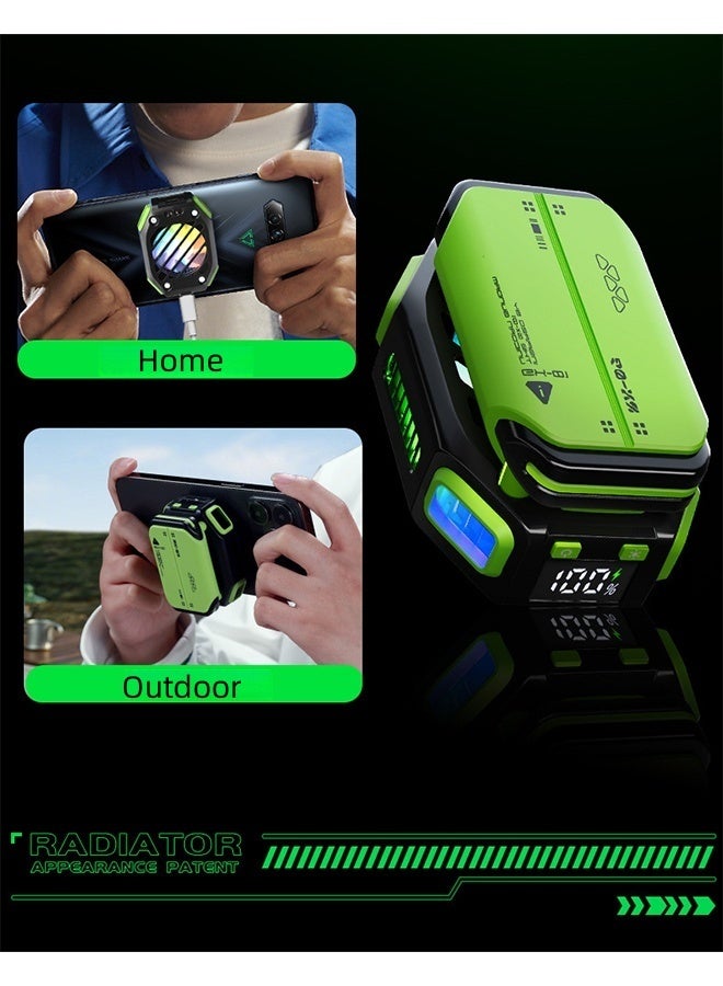 DAKS 7-Level Magnetic Phone Cooler with RGB Lighting, 1800mAh Magnetic Battery, Digital Temperature Display, Turbo Airflow, Wireless & Fast Charging Modes, Silent Gaming Mobile Fan for iOS/Android, Bonus Magnetic Sticker - Image 5