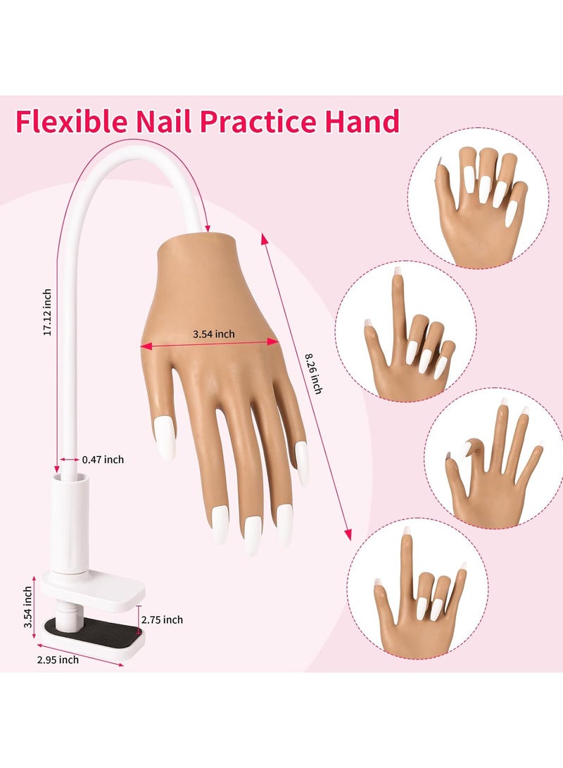 Practice Hand for Acrylic Nails, Nail Tips Never Fall Off Nail Hand Practice,Fingers Never Break Fake Nail Hand for Nail Practice,Flexible Movable Practice Nail Hand for Practicing Nail Supplies - Image 2