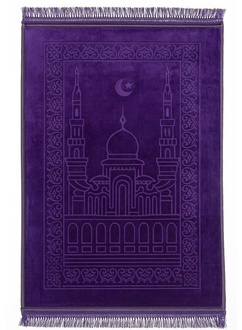 Fabienne 6-Piece Prayer Mats 80x120cm Multicolor Combo Prayer Rug Set Large Size Thick Padded Premium Comfort Plush Velvet Top Layer Anti-Slip Islamic Sajadah Set - Image 3