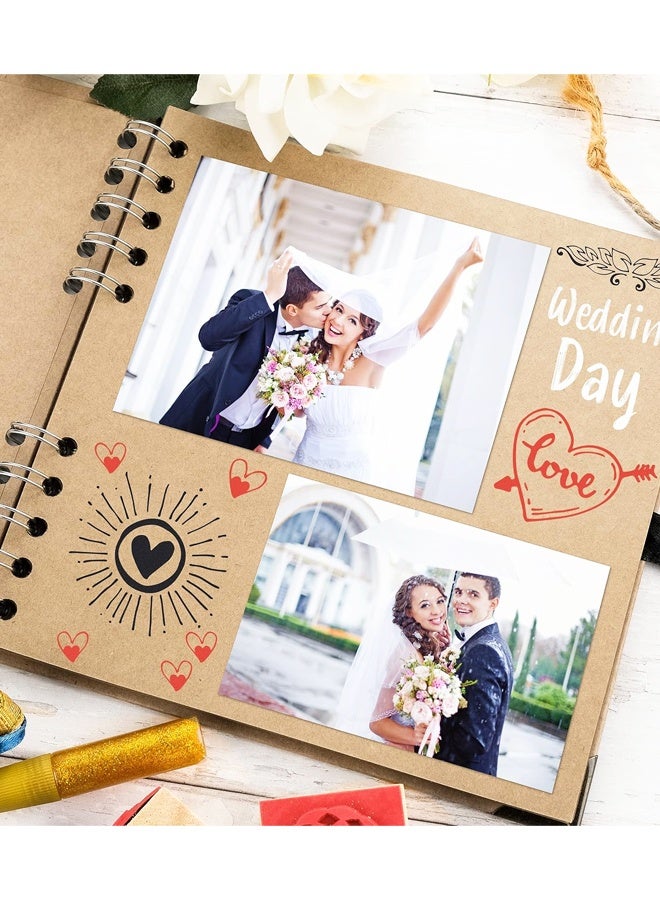 ألبوم صور مربع الشكل، 40 صفحة (8 × 8 بوصة)، مصنوع من ورق كرافت بني سميك، مزود بشريط إغلاق. - Image 5