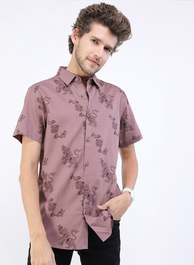 Ketch Graphic Printed Slim Fit Casual Shirt - Image 1