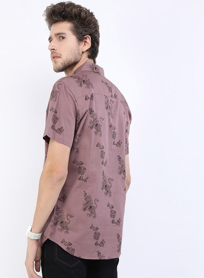 Ketch Graphic Printed Slim Fit Casual Shirt - Image 3