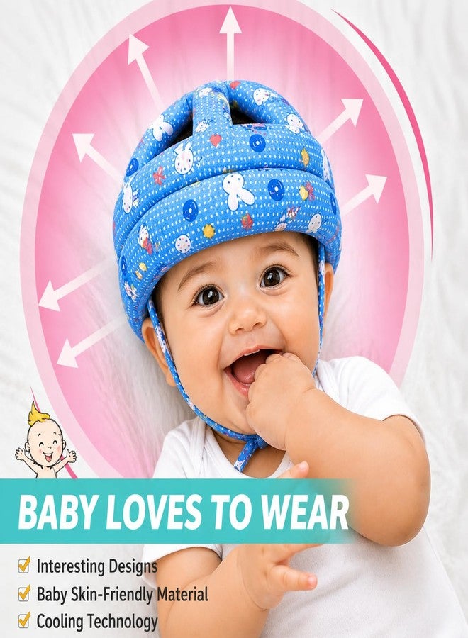 Prishio Baby Head Safety Helmet for Crawling & Walking | Soft Cushion Head Protector for Infants (6 Months–2 Years) | Adjustable Toddler Safety Helmet with Breathable Cotton & Shockproof Protection - Image 3