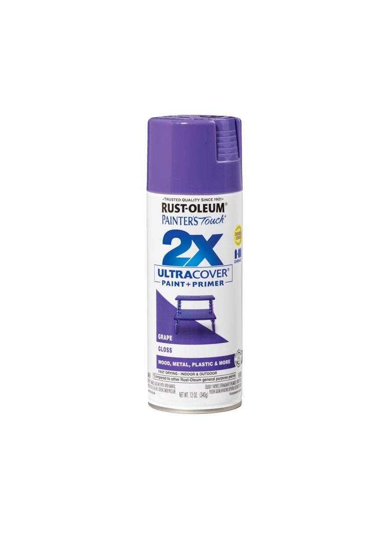 RUST-OLEUM Rust-Oleum 334033 Painter's Touch 2X Ultra Cover Spray Paint, 12 oz, Gloss Grape  - Image 1