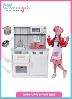 Kids Wooden Play Kitchen Set with Lights & Sounds, Pretend Cooking Toy for Toddlers with Accessories, Oven, Sink, Storage & Realistic Features - pzsku/ZA7663BD97DABF41E42E9Z/45/_/1740579835/bc5464f8-d794-4499-a0da-92a5b1d3a328