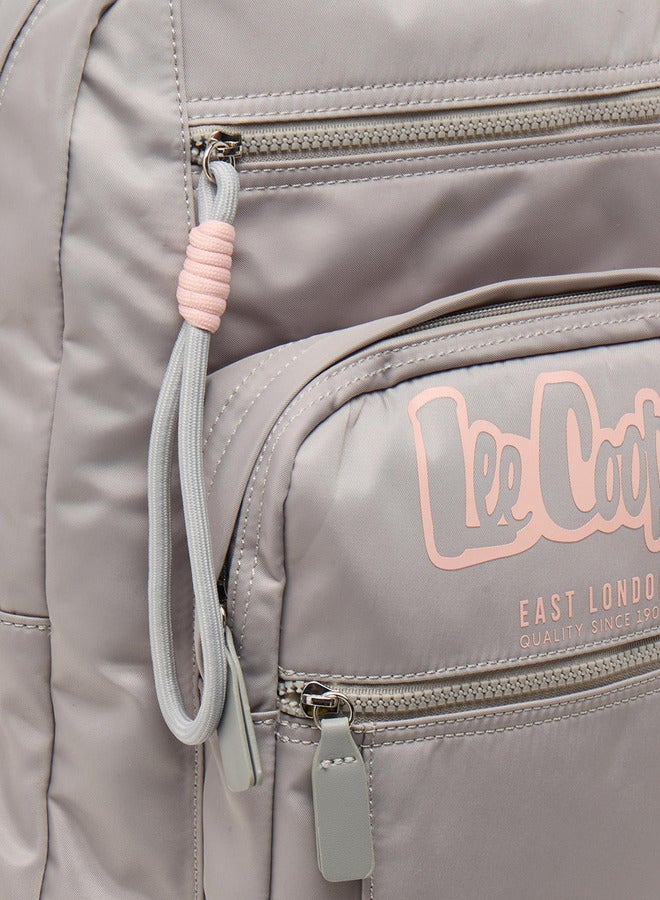 Lee Cooper Logo Print School Backpack with Adjustable Straps and Zip Closure - 32x13x42 cm - Image 5