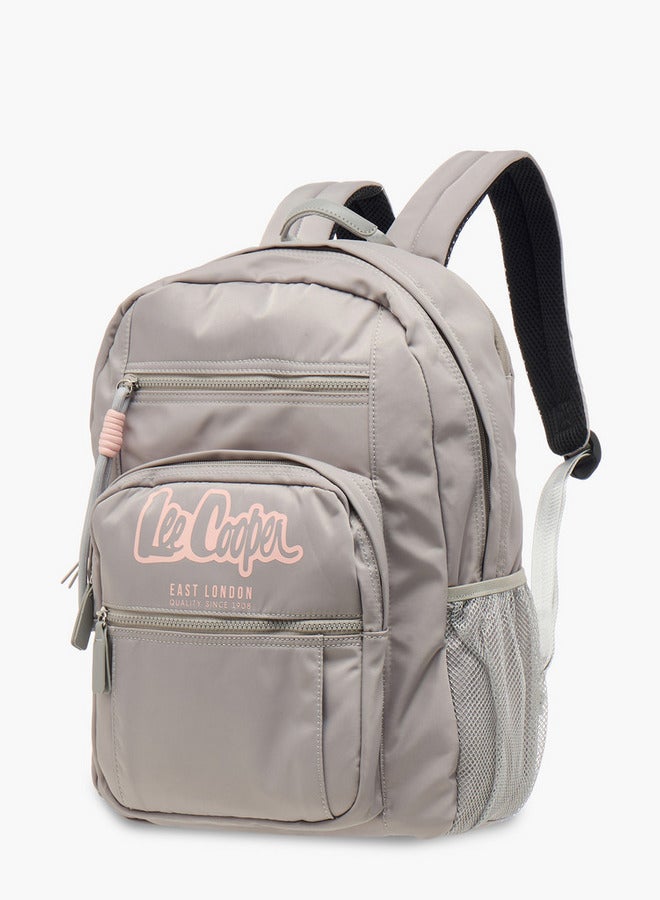 Lee Cooper Logo Print School Backpack with Adjustable Straps and Zip Closure - 32x13x42 cm - Image 2