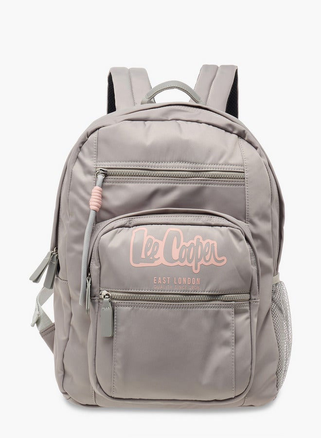 Lee Cooper Logo Print School Backpack with Adjustable Straps and Zip Closure - 32x13x42 cm - Image 1